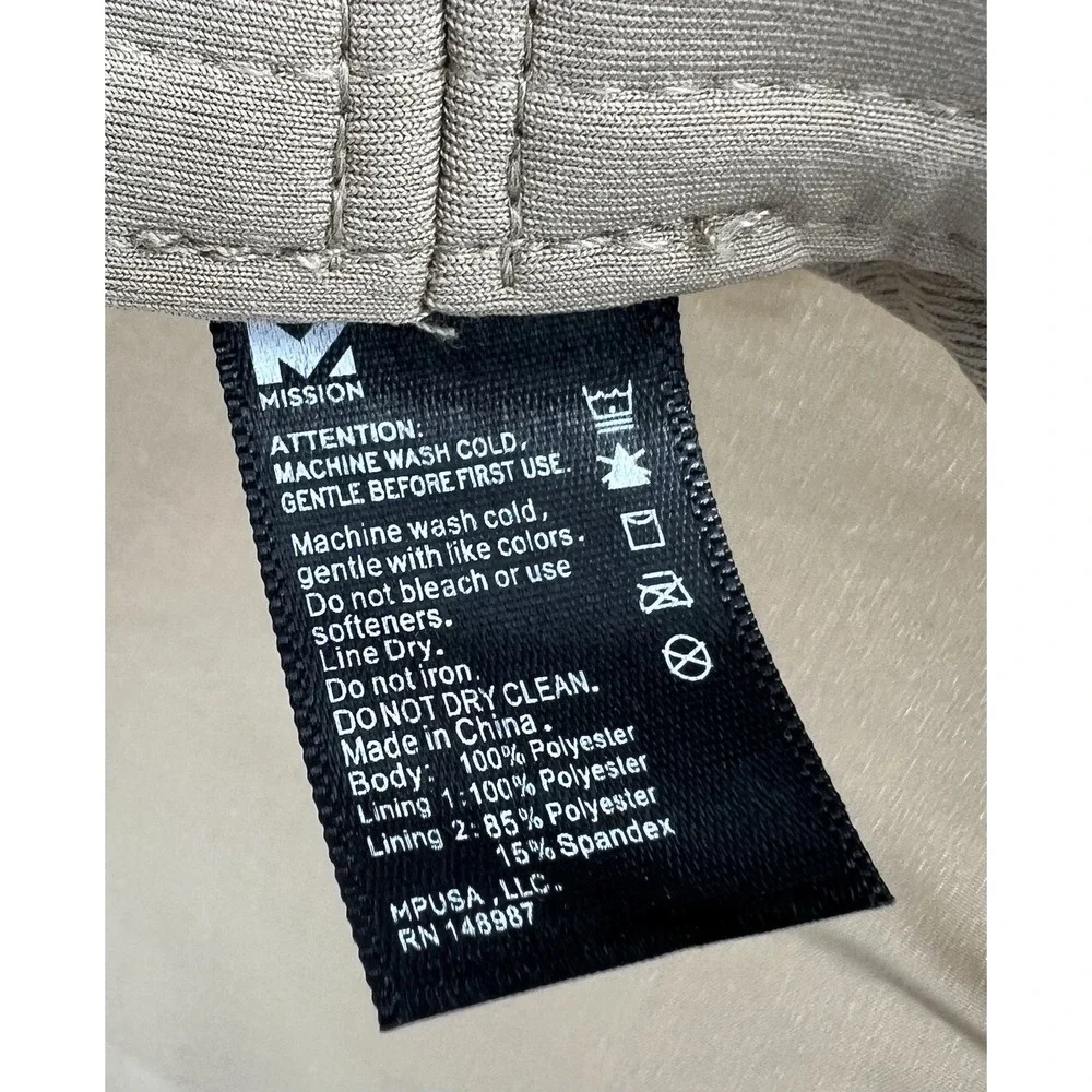 Mission Bucket Hat Chin Strap Side Snaps Stretch Beige Unisex Adult Pack OSFM